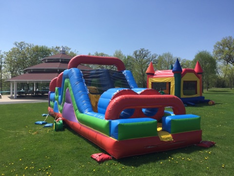 Wacky Obstacle Course and Fun-Filled Castle Bounce House at city park
